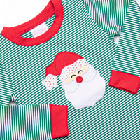 Checking It Twice Applique Pajama Set, Red and Green
