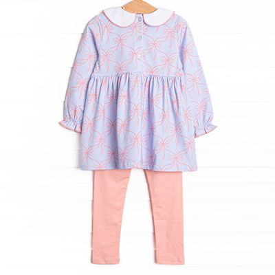 Bluebell Bows Legging Set, Blue