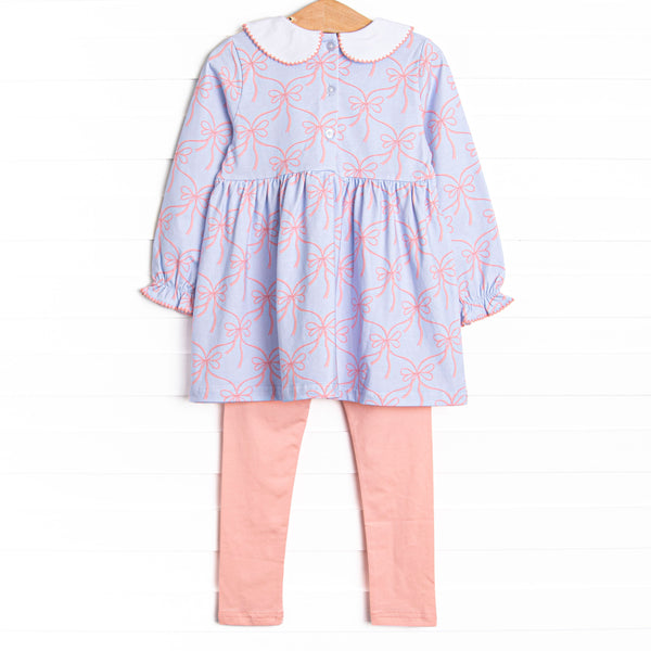Bluebell Bows Legging Set, Blue