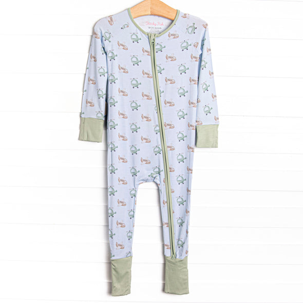 High in the Sky Bamboo Zippy Pajama, Blue