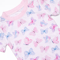 Watercolor Wings Bamboo Pajama Short Set, Purple