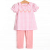 Magical Check In Applique Legging Set, Pink Check