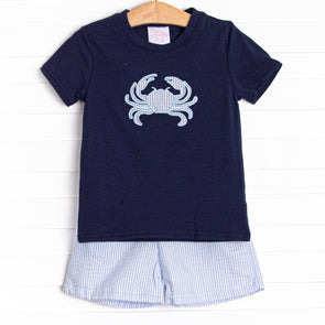 Sand Crab Short Set, Blue