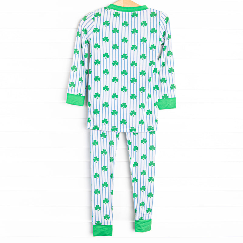 lucky charms bamboo pajamas Girl's Sleepy Shamrocks Bamboo Pajama Set in Green size 18-24M