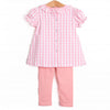 Magical Check In Applique Legging Set, Pink Check