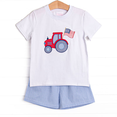Farming Freedom Applique Short Set, Blue