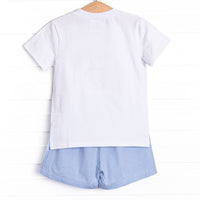 Farming Freedom Applique Short Set, Blue