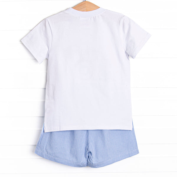Farming Freedom Applique Short Set, Blue
