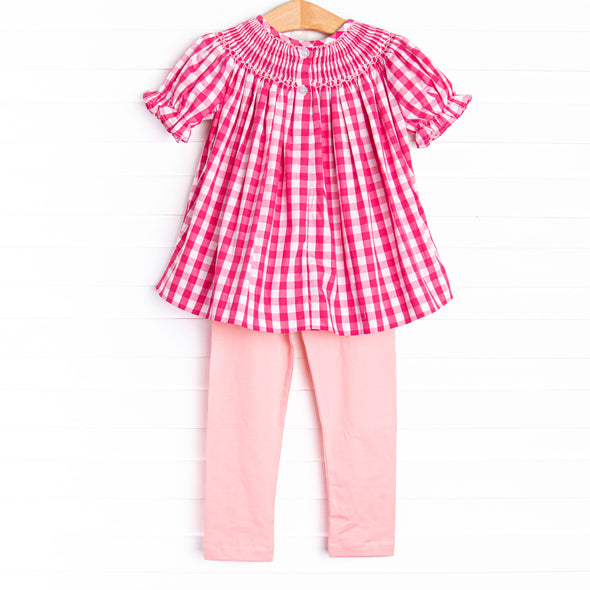 Trail Ride Trio Smocked Legging Set, Pink