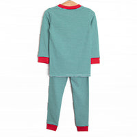 Checking It Twice Applique Pajama Set, Red and Green
