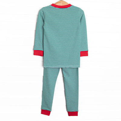 Checking It Twice Applique Pajama Set, Red and Green
