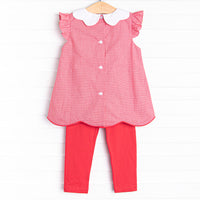 Dream Come True Applique Legging Set, Red