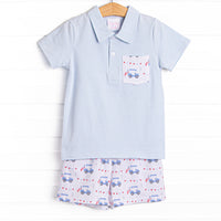 Freedom Fairway Polo Short Set, Blue