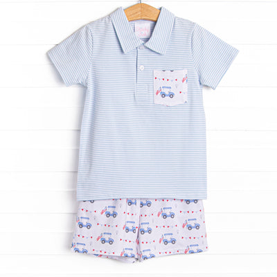 Freedom Fairway Polo Short Set, Blue