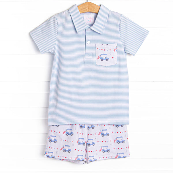 Freedom Fairway Polo Short Set, Blue