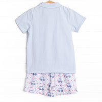Freedom Fairway Polo Short Set, Blue