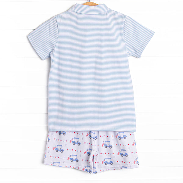 Freedom Fairway Polo Short Set, Blue