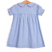 Banner in the Breeze Embroidered Dress, Blue