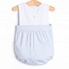 White Cap Waves Embroidered Boy Bubble, Blue