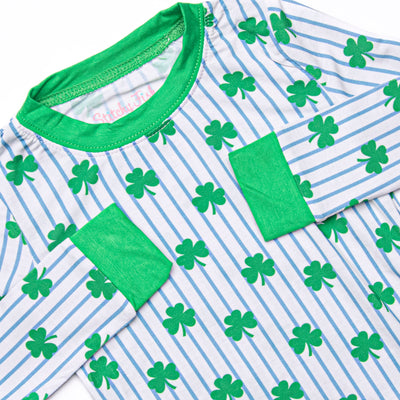 Sleepy Shamrocks Bamboo Pajama Set, Green
