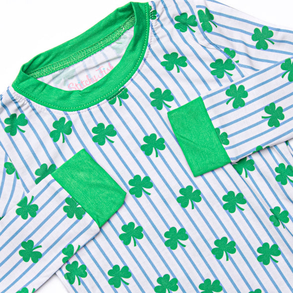 Sleepy Shamrocks Bamboo Pajama Set, Green