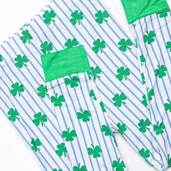 Sleepy Shamrocks Bamboo Pajama Set, Green