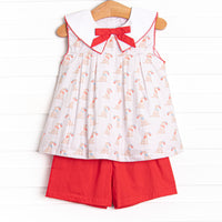 Wag and Wave Short Set, Red