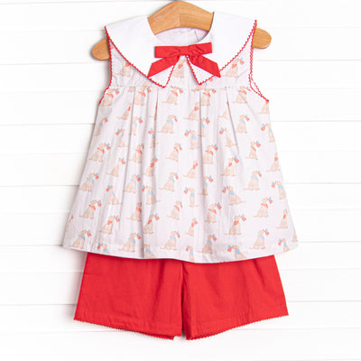 Wag and Wave Short Set, Red