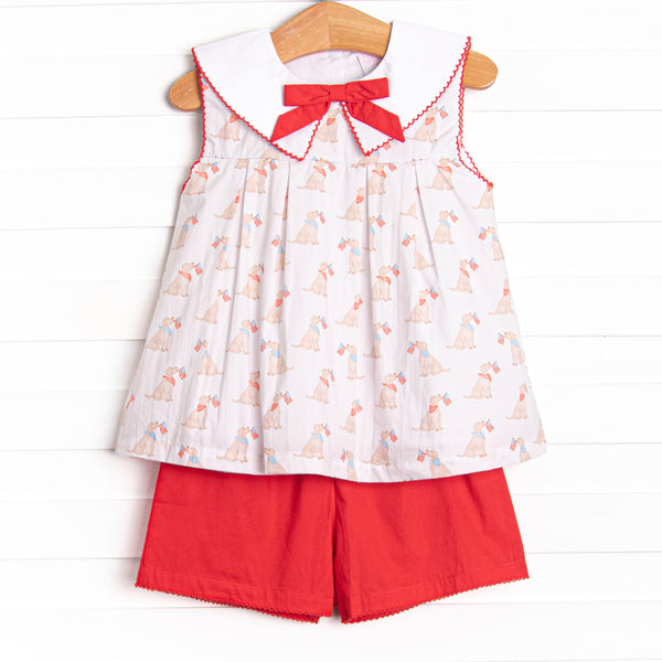 Wag and Wave Short Set, Red