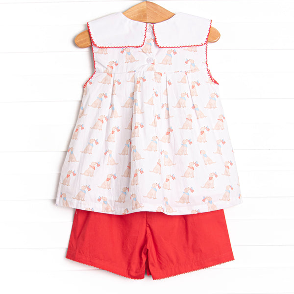 Wag and Wave Short Set, Red