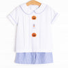 Friendly Ghost Embroidered Short Set, Blue