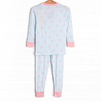 Cherry Fun Bamboo Pajama Set, Blue