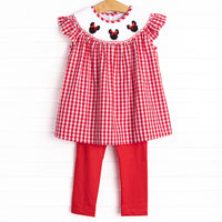 Clubhouse Mouse Smocked Legging Set, Red