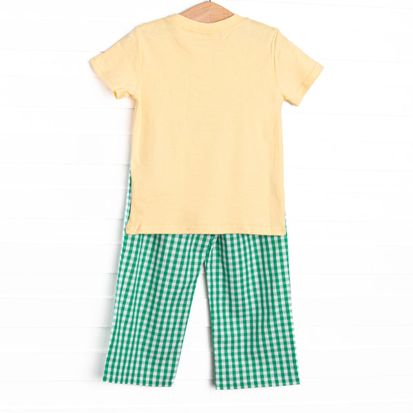 Hammer Time Applique Pant Set, Yellow