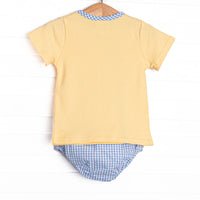 Busy Builder Applique Diaper Set, Yellow