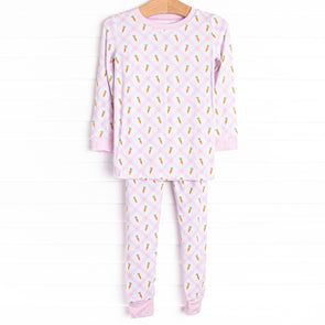 Carrot Patch Bamboo Pajama Set, Pink