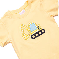 Busy Builder Applique Top, Yellow