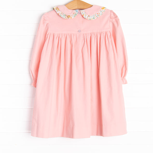 Fall Floral Harvest Applique Dress, Pink