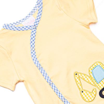 Busy Builder Applique Diaper Set, Yellow