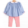 Dancing Shoes Smocked Legging Set, Blue