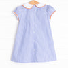 Friendly Ghost Embroidered Dress, Blue