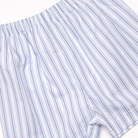 Pier Pinstripes Smocked Short Set, Blue
