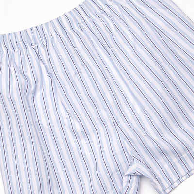 Pier Pinstripes Smocked Short Set, Blue