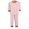 Giraffe Giant Bamboo Pajama Set, Pink