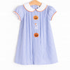 Friendly Ghost Embroidered Dress, Blue
