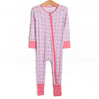 Sweet Pea Stems Bamboo Zippy Pajama, Pink