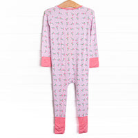 Sweet Pea Stems Bamboo Zippy Pajama, Pink