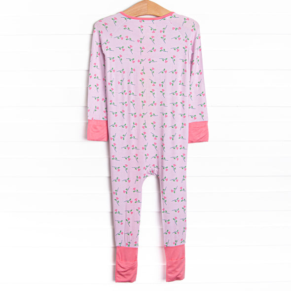 Sweet Pea Stems Bamboo Zippy Pajama, Pink
