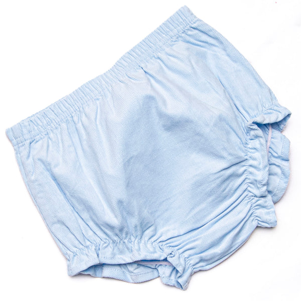 Blooms and Bows Applique Diaper Set, Blue