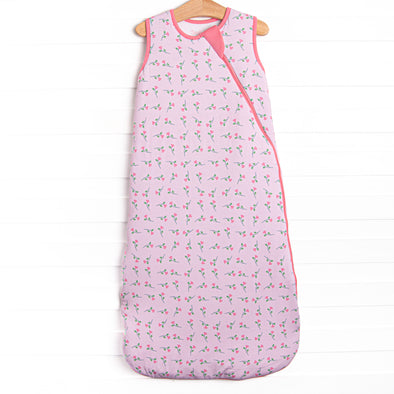 Sweet Pea Stems Bamboo Sleep Bag, Pink